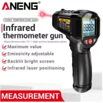 ANENG TH202 Industrial Handheld Thermometers Car Test Non Contact IR Laser Heat Temperature Gun Point HD Screen for Cooking Tool